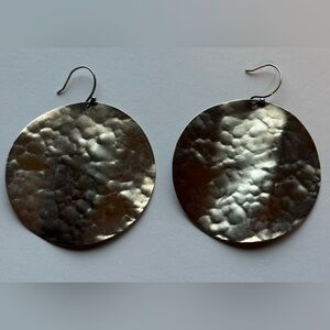 Silpada Sterling Silver Hammered Disc “Moonglow” Dangle Earrings 2.25